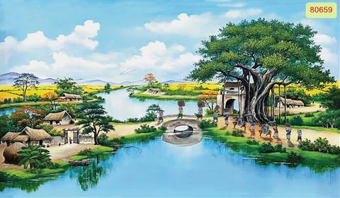 Hình ảnh Tranh dán tường đồng quê 3D khổ lớn 8